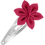 Barrette clic-clac fleur étoile plumetis rose fuchsia