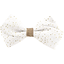 Double cross bow hair slide small white sequined - PPMC