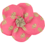 Petite Barrette Pétales de Fleur feuillage or rose - PPMC