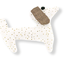 Basset hound hair clip white sequined - PPMC