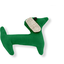 Pasador de pelo en forma de perro verde brillante - PPMC