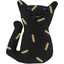 Petite barrette chat  paille dorée noir