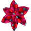 Barrette fleur étoile 4 pompons cerise - PPMC