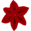 Barrette fleur étoile 4 rouge - PPMC