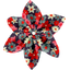 Barrette fleur étoile 4 tapis rouge - PPMC