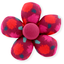Petite barrette mini-fleur pompons cerise - PPMC