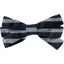 Ribbon bow hair slide striped silver dark blue