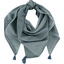 Pom pom scarf gaze pois or bleu gris - PPMC