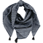 Pom pom scarf striped silver dark blue - PPMC