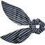 Short tail scrunchie striped silver dark blue - PPMC