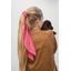Long tail scrunchie feuillage or rose