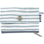 zipper pouch card purse striped blue gray glitter