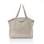 Tote bag with a zip silver linen