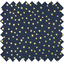 Tela  algodón estrella de oro azul marino - PPMC