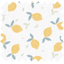 Cotton fabric yellow and white citrus
