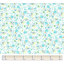 Cotton fabric green and white flowers