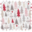 Cotton fabric grey red christmas tree ex1113