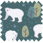 Tissu coton au mètre ex2244 ours polaires bleu vert