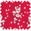 Tissu coton au mètre ex2255 fleur de cerisier rouge - PPMC