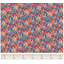 Tissu enduit  au mètre fleuri orange bleu blanc ex1064