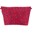 Cosmetic bag with flap pompons cerise - PPMC