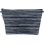 Cosmetic bag with flap striped silver dark blue - PPMC