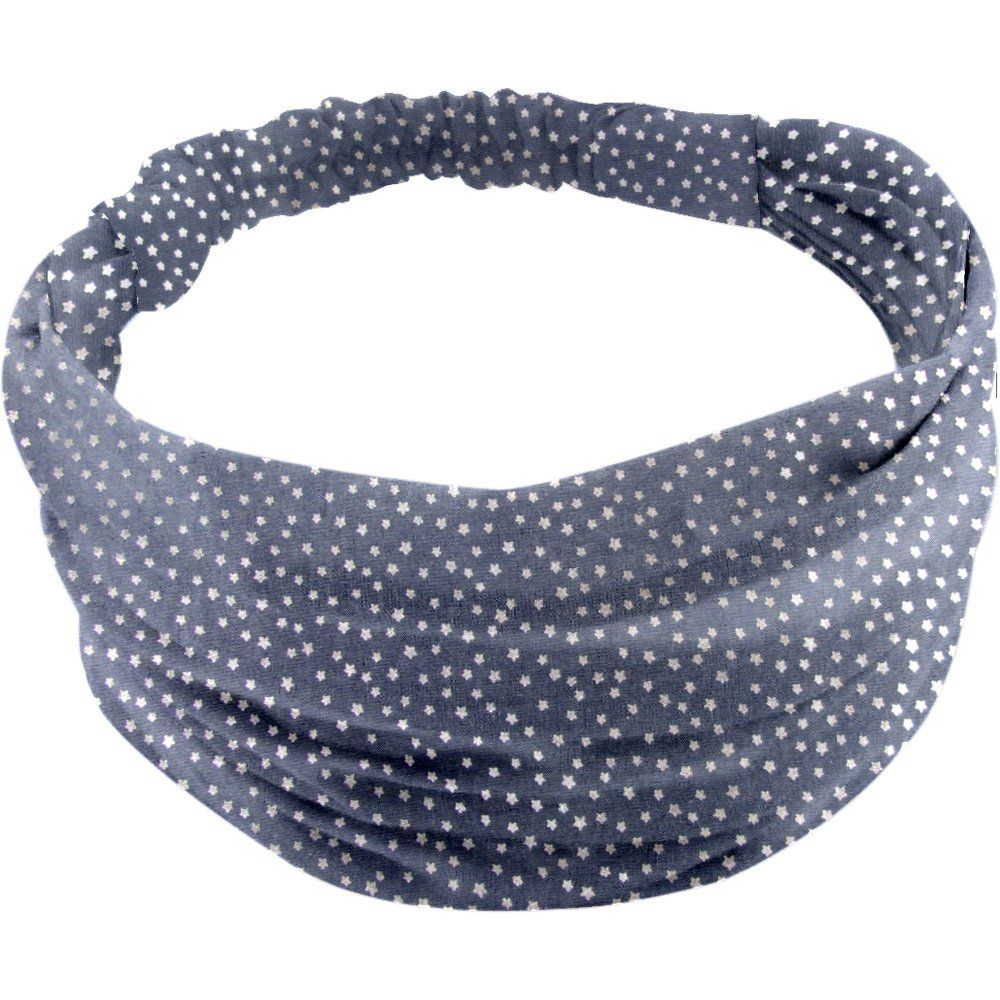 Headscarf headband- Baby size silver star jeans