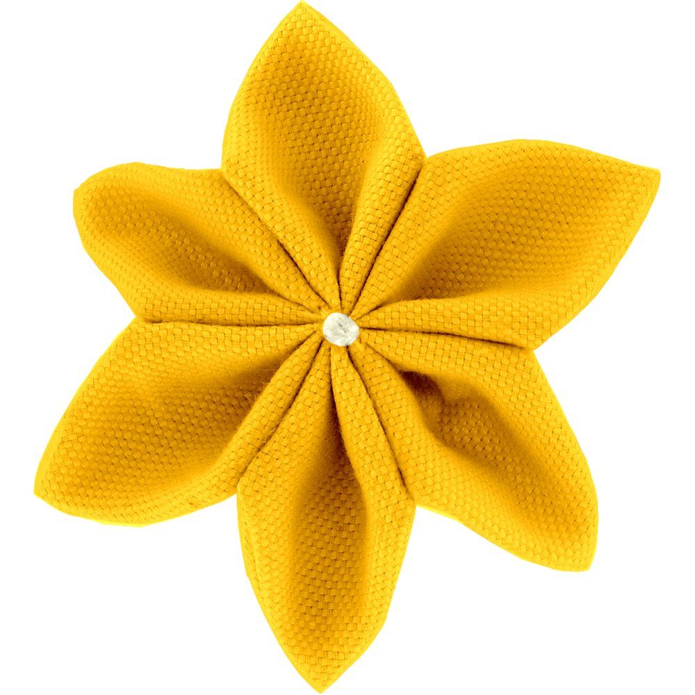 Pasador flor estrella amarillo ocre
