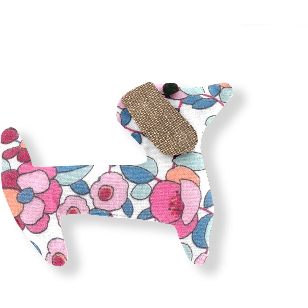Basset hound hair clip boutons rose
