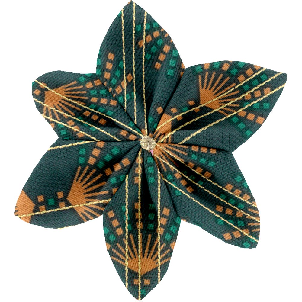 Star flower 4 hairslide eventail or vert