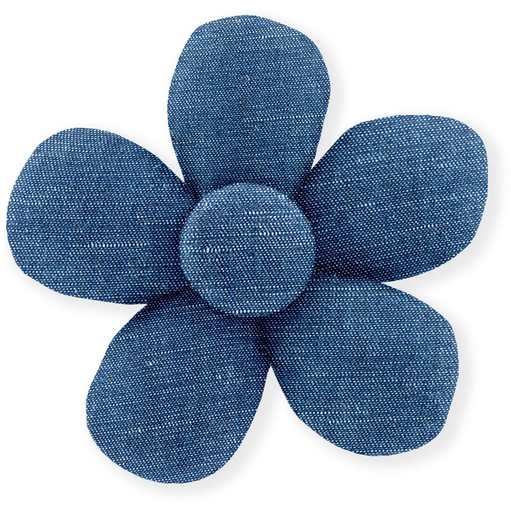 Petite barrette mini-fleur jean fin