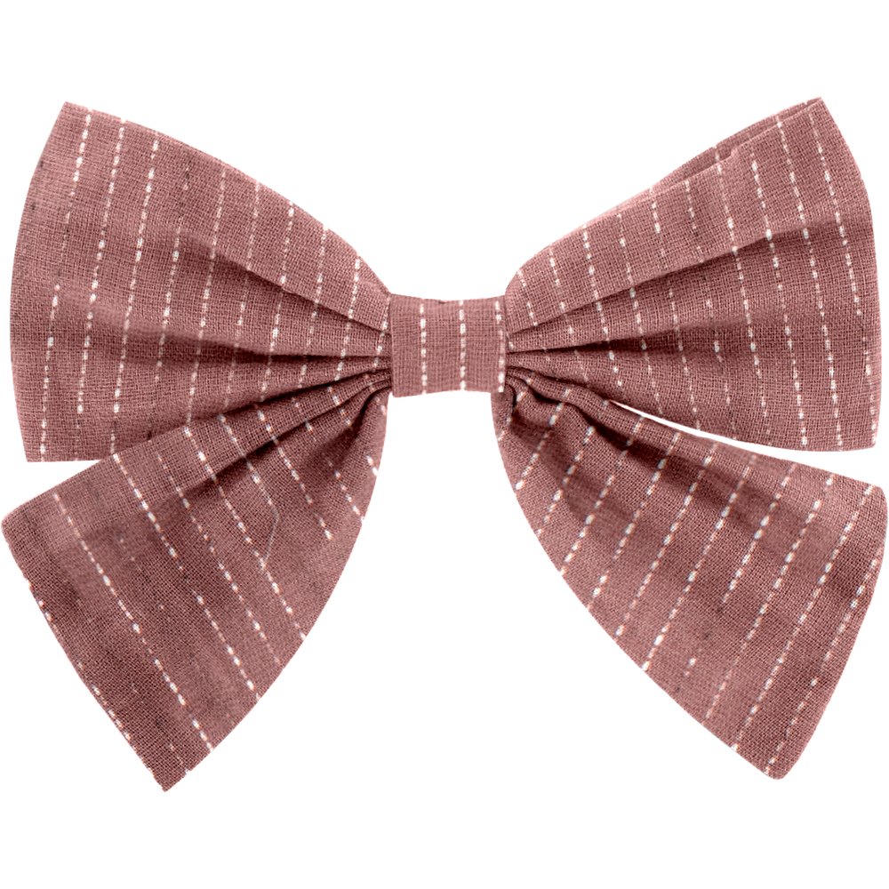 Bow tie hair slide dusty pink lurex gauze