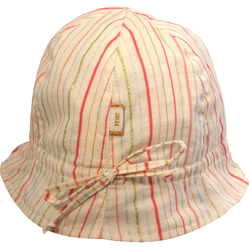 Sombrero para bebe rayas rosa plata