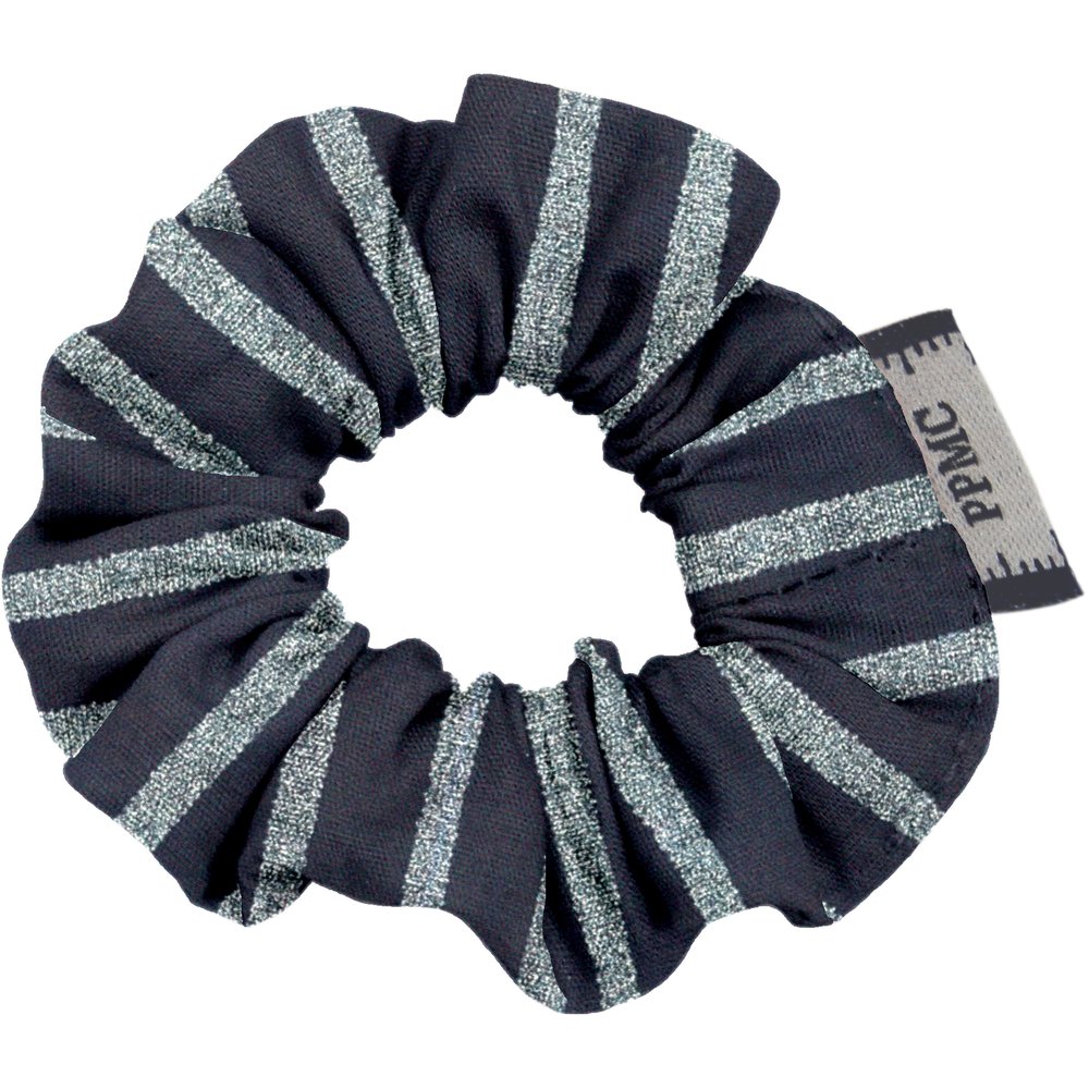Mini Scrunchie striped silver dark blue