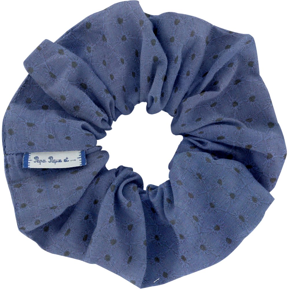 Scrunchie blue english embroidery