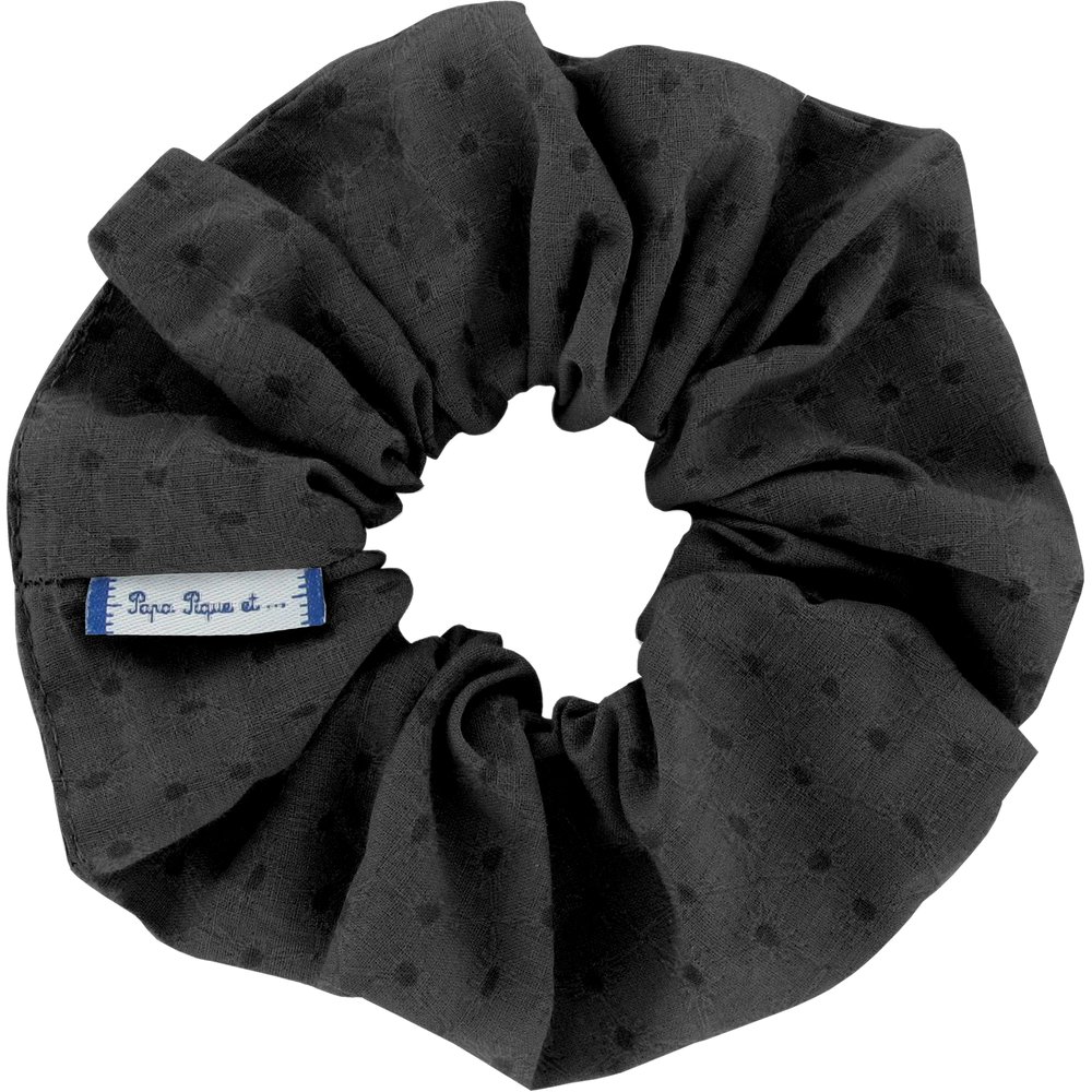 Scrunchie broderie anglaise noire
