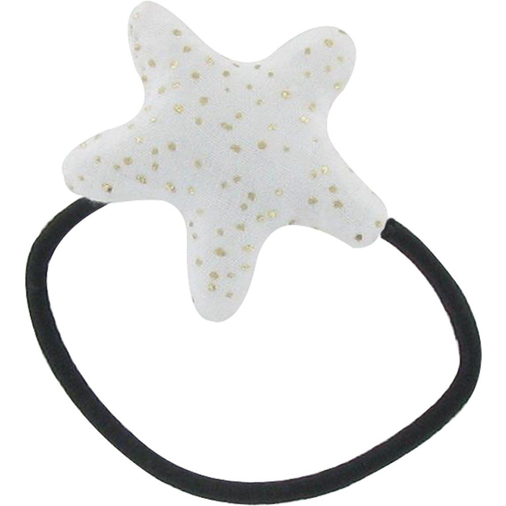 Pony-tail elastic hair star white sequined