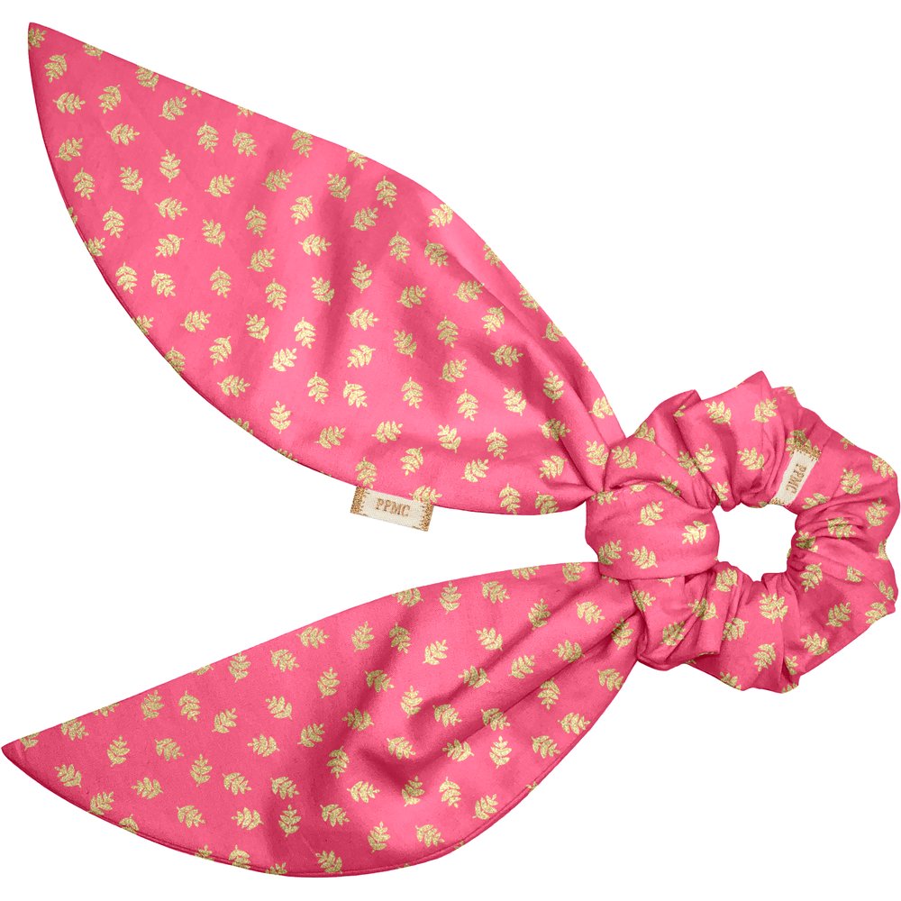 Short tail scrunchie feuillage or rose