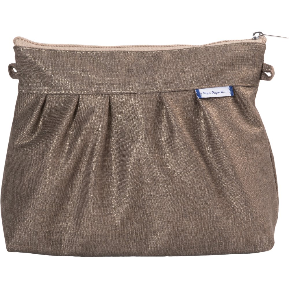 Pleated clutch bag copper linen
