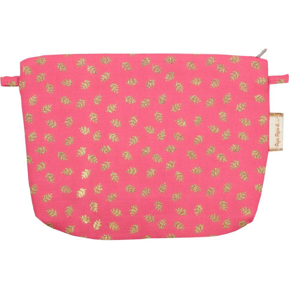 Coton clutch bag feuillage or rose