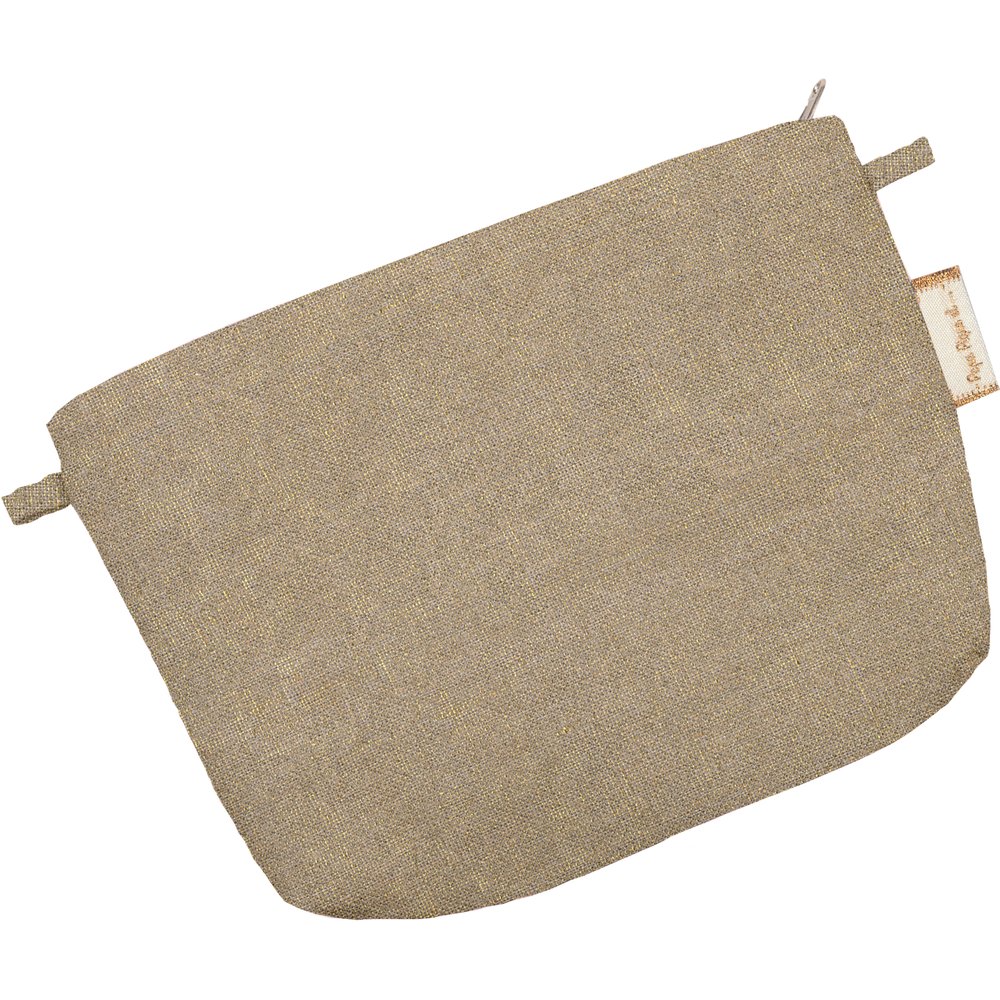 Tiny coton clutch bag golden linen
