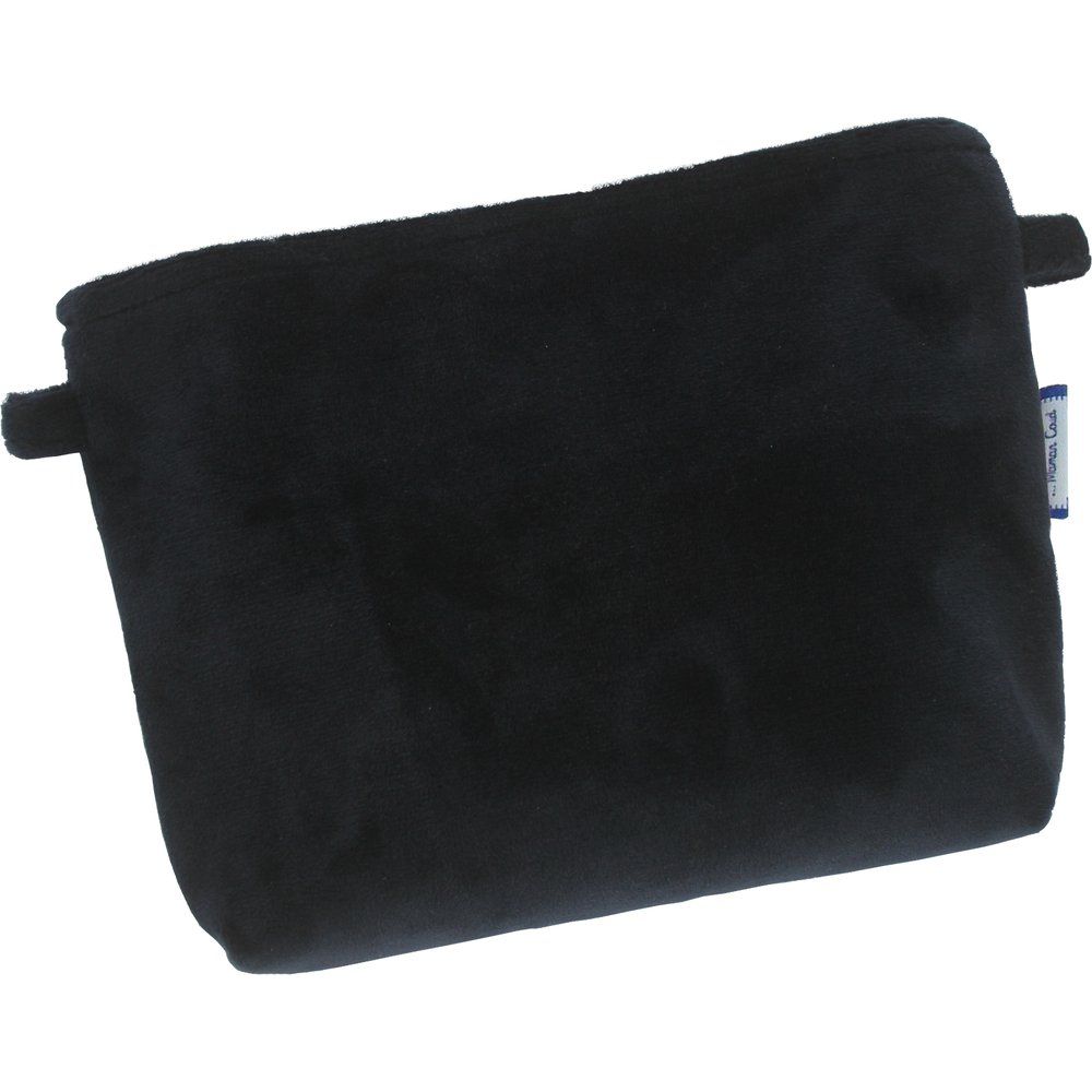 Tiny coton clutch bag navy velvet