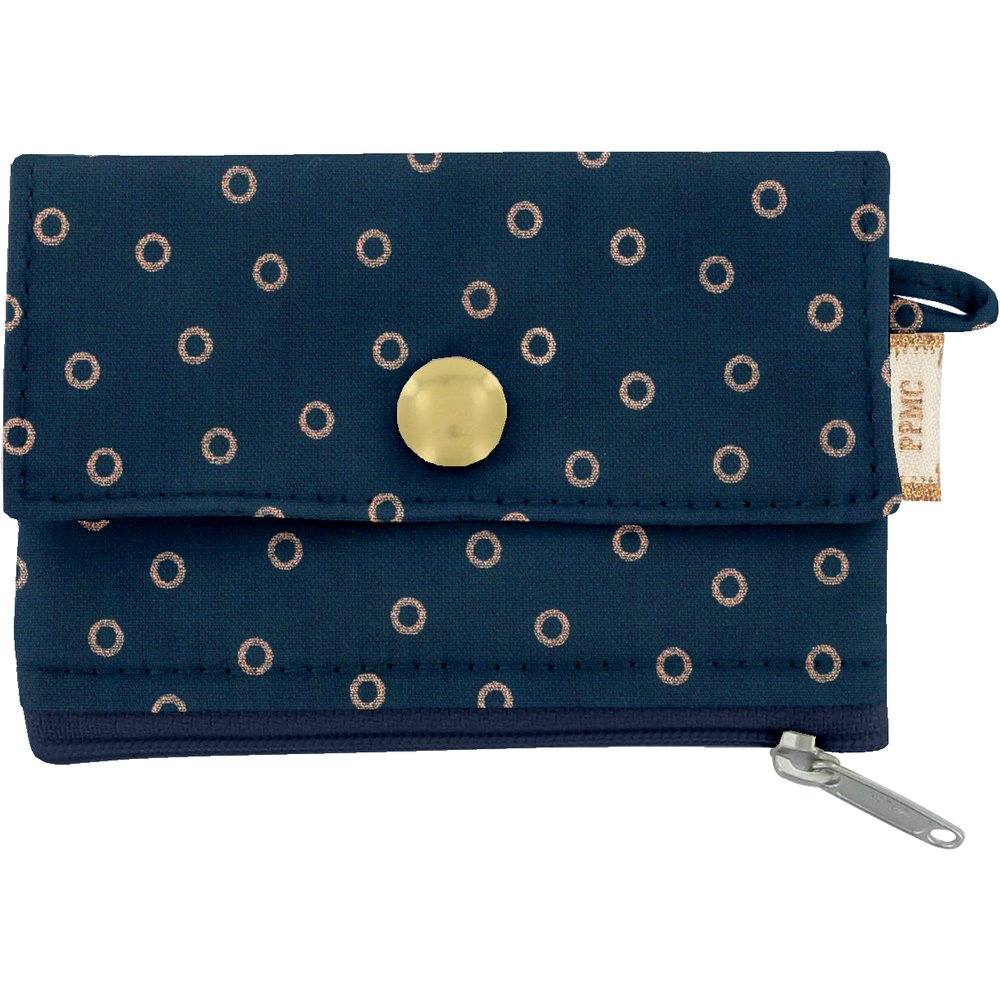 zipper pouch card purse bulle bronze marine