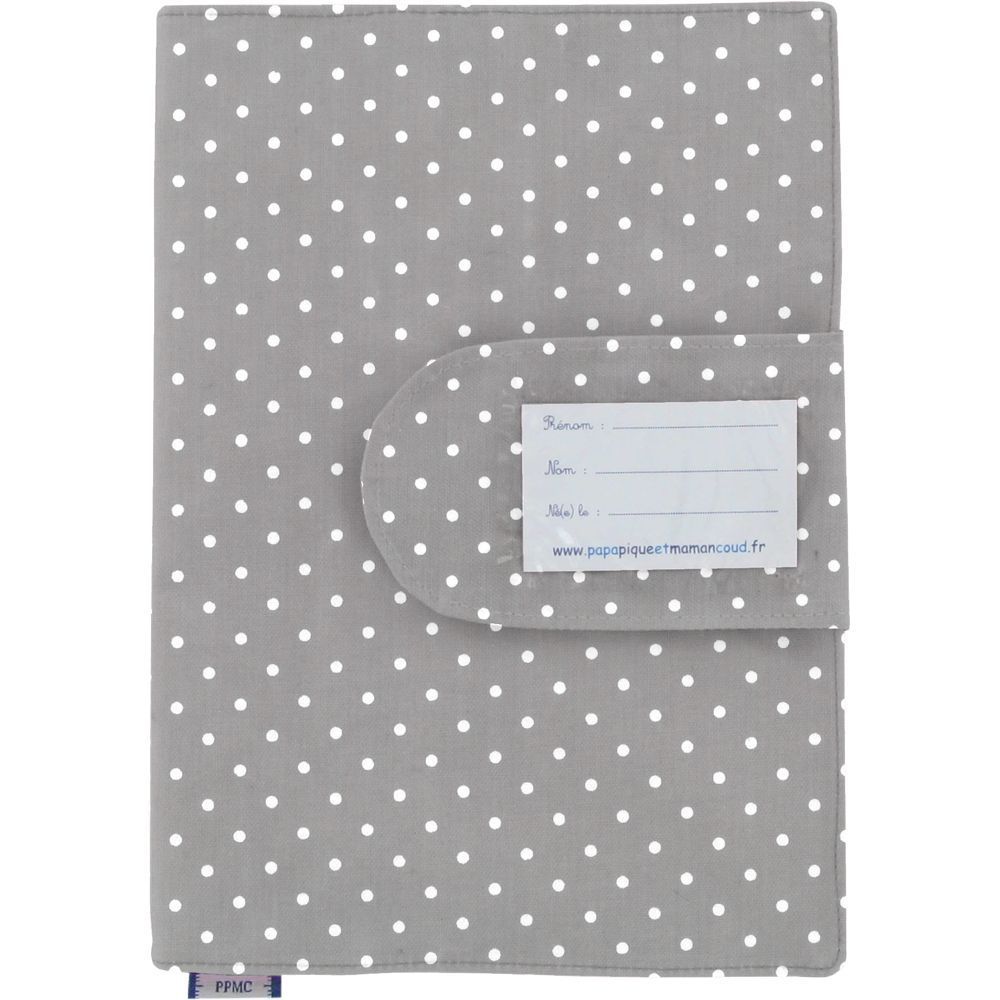 Protege Carnet De Sante Pois Gris Clair Ppmc