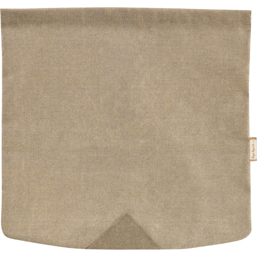 Square flap of saddle bag  golden linen