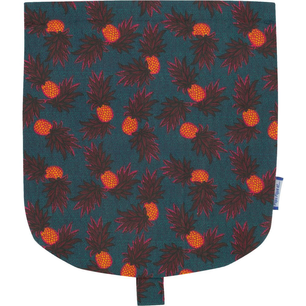 Flap of small shoulder bag pineapple party