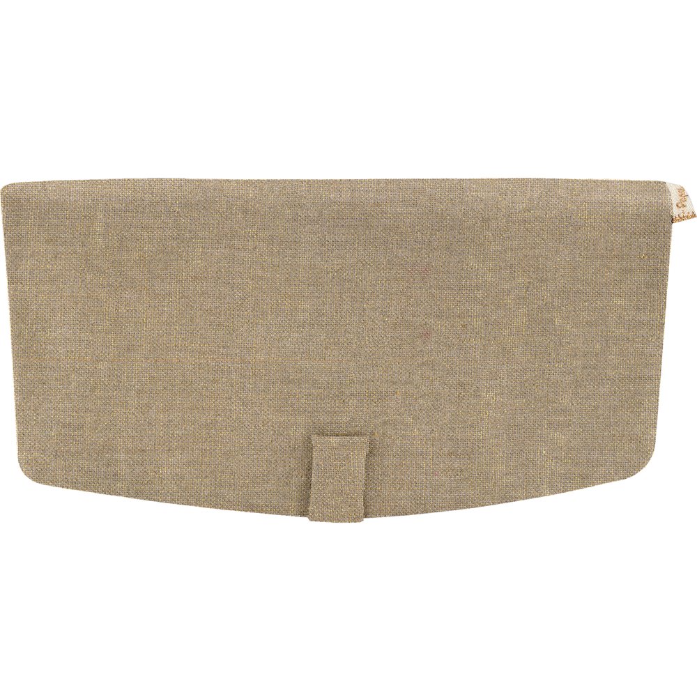 Flap of shoulder bag golden linen