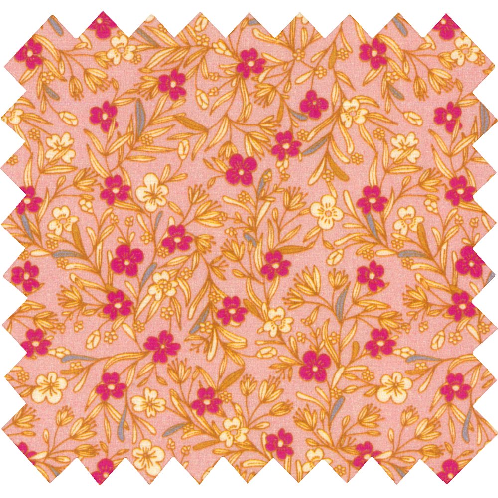 Cotton fabric old pink little flowers