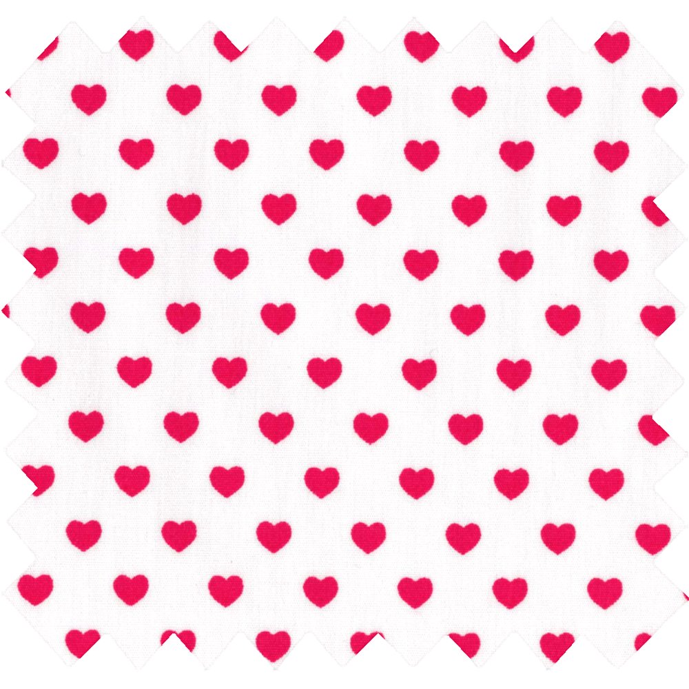 Cotton fabric ex2222 red hearts