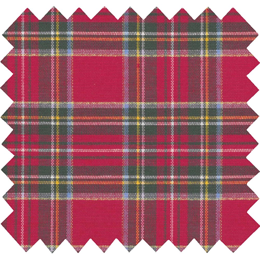 Tissu coton au mètre ex2261 ecossais rouge lurex
